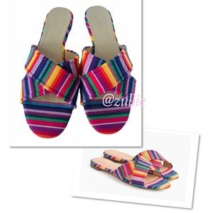 J. CREW Multistripe Cora Crisscross Sandals